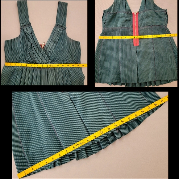 Marc by Marc Jacobs Pleated Pinstripe Silk Camisole Baby Doll Vneck Tank Top XS - Picture 14 of 15